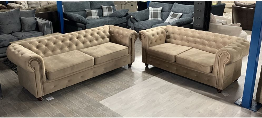 Sofa chesterfield hot sale suede