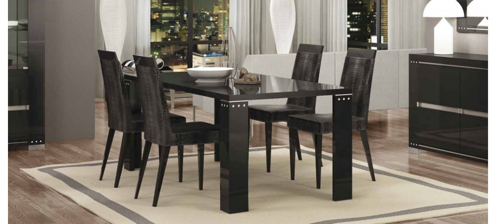 Armonia Diamond Black 1 9m Dining Table, What Size Table For Six Chairs