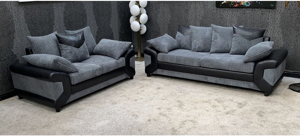 Grey 3 and 2 seater discount sofas