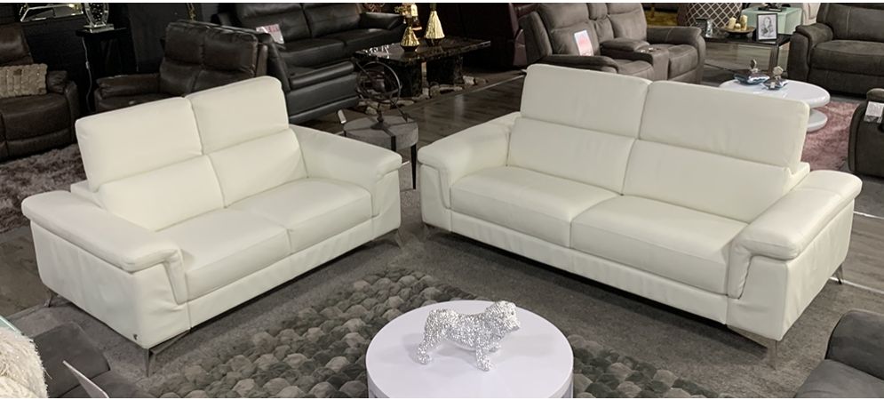 Domi Semi Aniline Leather Sofa Set 3 2 Seater White Italian World Domi Semi Aniline Leather Sofa Set 3, Italian Leather Sofa Clearance
