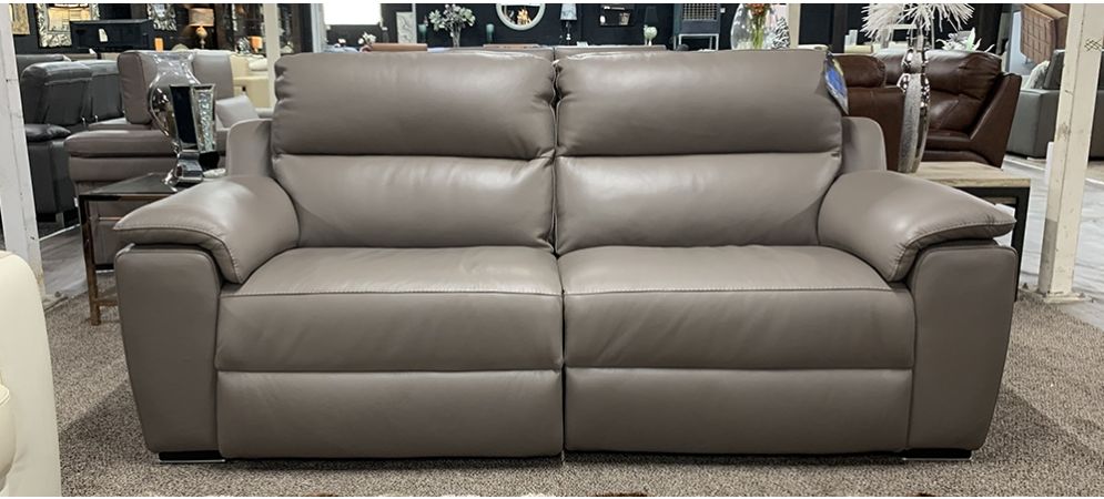 Grey leather 2025 electric recliner sofa