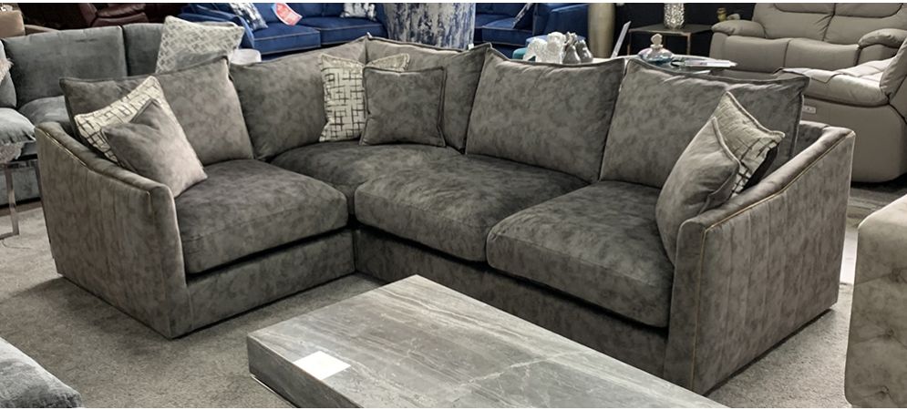 Suede l new arrivals shaped couch