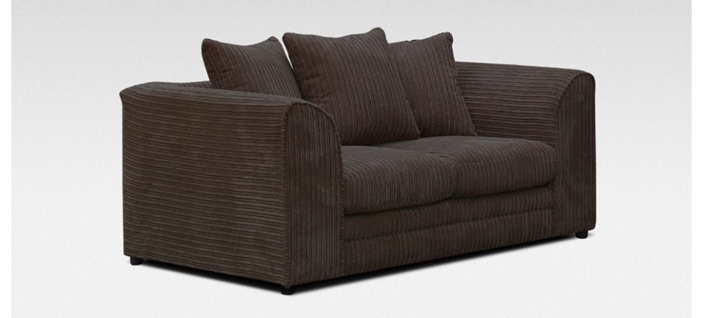 Dylan 2 Seater Chocolate Jumbo Cord Leather Sofa World