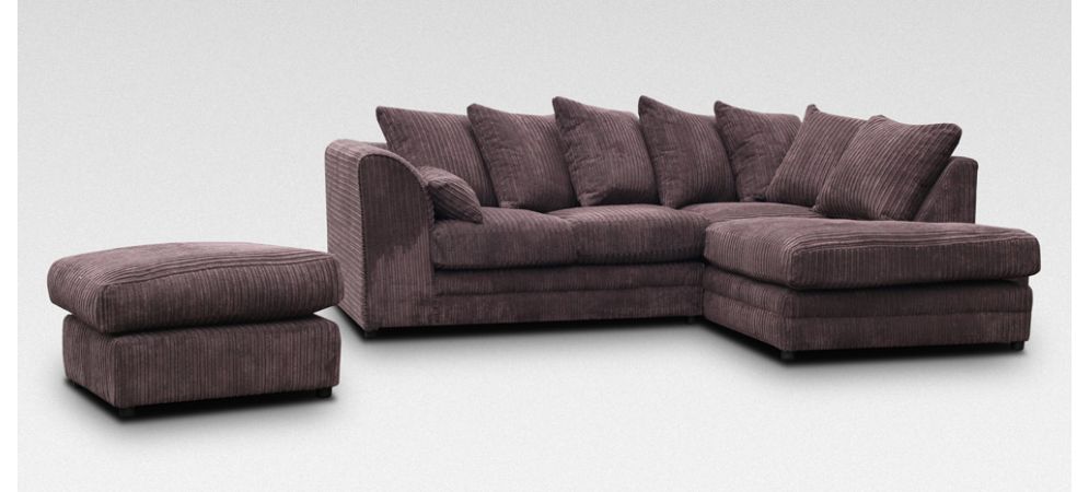 Dylan Corner Rhf Chocolate Jumbo Cord With Footstool Leather Sofa World Dylan Corner Rhf Chocolate Jumbo Cord, Dylan Leather Corner Sofa With Chaise Dimensions