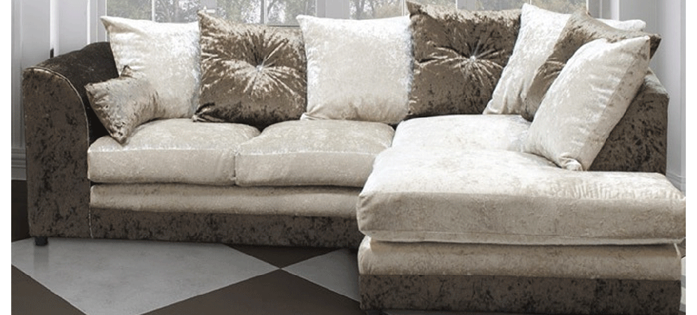 Cream crushed velvet sofa deals