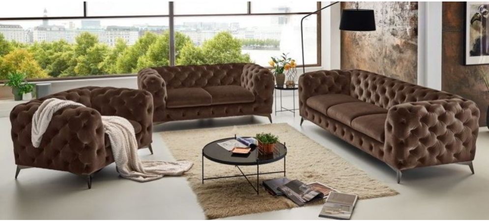 Sandringham Fabric Sofa Set 3 2 1 Seater Brown Leather World Sandringham Fabric Sofa Set 3 2 1, Brown Leather And Fabric Sofa