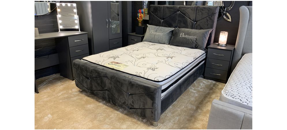 Grey discount diamante headboard