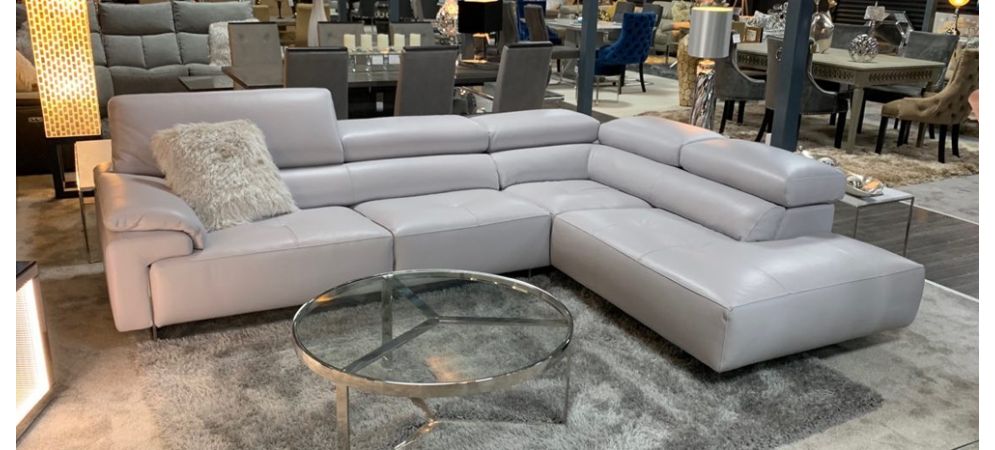 Blossom Grey Newtrend Italian Electric, Italian Leather Recliner Sofa