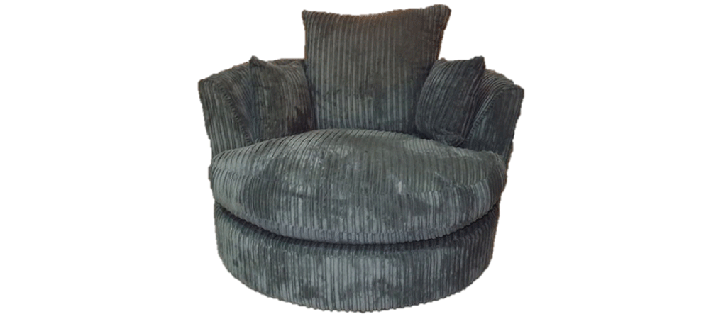 Grey jumbo cord swivel best sale chair