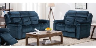 York 3 + 2 Blue Static Luxury Fabric Sofa Set Also Available In Grey