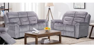 York 3 + 2 Grey Static Luxury Fabric Sofa Set Also Available In Blue