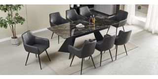1.6m To 2m Ohio Extending Black Ceramic Dining Table (table only)
