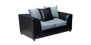 Dylan 2 Seater Black And Grey Portobello Cord