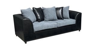 Dylan 3 Seater Black And Grey Portobello Cord