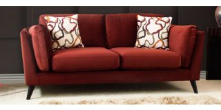 Blake 3 + 2 Plush Oxblood Sofa Set With Dark Wooden Cone Legs - Other Colours Available