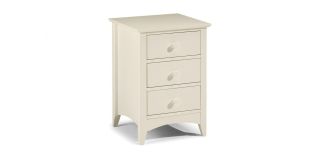 Cameo 3 Drawer Bedside - Stone White - Stone White Lacquer - Solid Pine with MDF