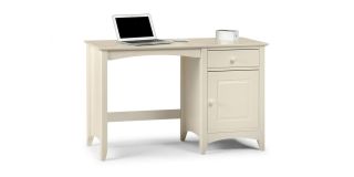 Cameo Desk - Stone White - Stone White Lacquer - Solid Pine with MDF