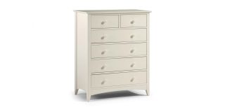 Cameo 4+2 Drawer Chest - Stone White - Stone White Lacquer - Solid Pine with MDF