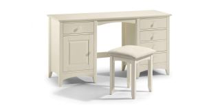 Cameo Dressing Table - Stone White - Stone White Lacquer - Solid Pine with MDF