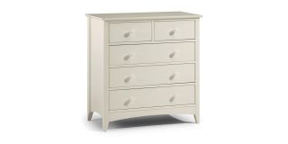 Cameo 3+2 Drawer Chest - Stone White - Stone White Lacquer - Solid Pine with MDF