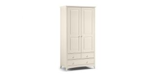Cameo Combination Wardrobe - Stone White - Stone White Lacquer - Solid Pine with MDF
