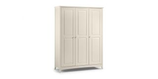 Cameo 3 Door Wardrobe - Stone White - Stone White Lacquer - Solid Pine with MDF