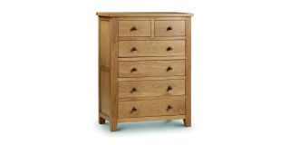 Marlborough Oak 4+2 Drawer Chest - Waxed Oak - Solid Oak with Real Oak Veneers