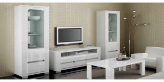 Elegance White Single Display Cabinet Assembled
