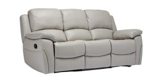 Serena Pearl Grey Reclining 3 + 2 Seater Leather Sofa Set - Also Available In Sky Blue And Black