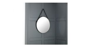 Opera Round Pewter Mirror - Clear Glass