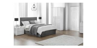 Shoreditch Lift-Up Storage Bed - Slate Velvet - Hardwood Frame - Other Sizes Available - 135cm 150cm