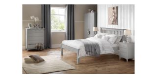 Barcelona Bed - Low Foot End Dove Grey - Dove Grey Lacquer - Solid Pine with MDF - Other Sizes Available - 90cm 135cm