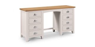 Richmond Twin Pedestal Dressing Table - Low Sheen Lacquer - Solid Oak with Real Oak Veneers