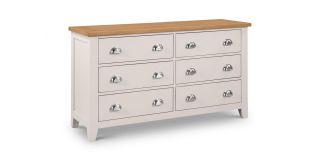 Richmond 6 Drawer Wide Chest - Low Sheen Lacquer - Solid Oak with Real Oak Veneers