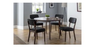 Farringdon Circular Dining Table - Walnut Finish - Solid Beech