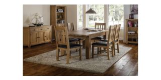 Astoria Extending Oak Dining Table - Waxed Oak - Solid Oak with Real Oak Veneers