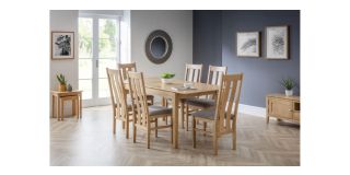 Cotswold Extending Dining Table - Natural Satin Lacquer - Solid Oak with Real Oak Veneers