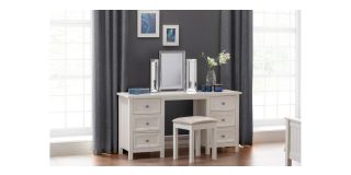 Maine Dressing Table - Surf White - Pure White Lacquer - Solid Pine with MDF