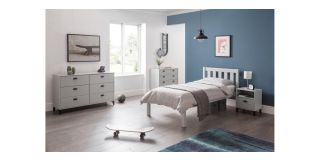 Luna Bed - Dove Grey - Dove Grey Lacquer - Solid Pine with MDF - Other Sizes Available - 90cm 135cm