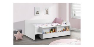 Stella Low Sleeper - White - Matt White Coating with Melamine Edging - Coated Particleboard