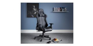 Meteor Gaming Chair - Black Faux Leather