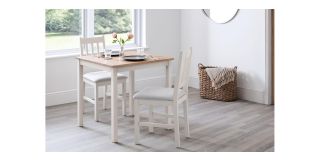 Coxmoor Square Dining Table - Ivory & Oak - Ivory Lacquer - Solid Oak