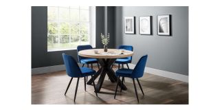 Burgess Dining Chair - Blue - Blue Velvet