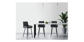 Soho Barstool - Black Faux Leather