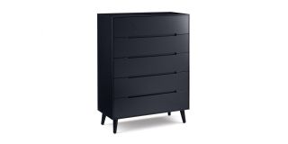 Alicia 5 Drawer Chest - Anthracite - Anthracite Lacquer - Lacquered MDF