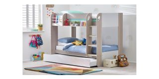 Mars Bunk & Underbed - Taupe - White & Taupe Effect - Particleboard with Coloured Foil