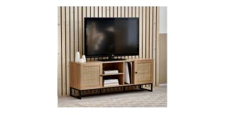 Padstow TV Unit - Oak - Rattan - Melamine