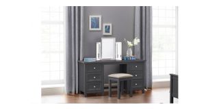 Maine Dressing Table - Anthracite - Anthracite Lacquer - Solid Pine with MDF
