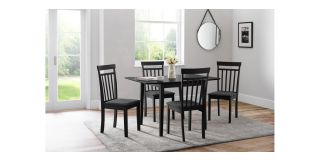 Rufford Extending Dining Table - Black - Black Lacquer - Solid Malaysian Hardwood
