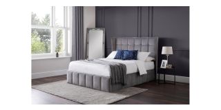 Gatsby Storage Ottoman Bed - Light Grey - Light Grey Velvet - Other Sizes Available - 135cm 150cm